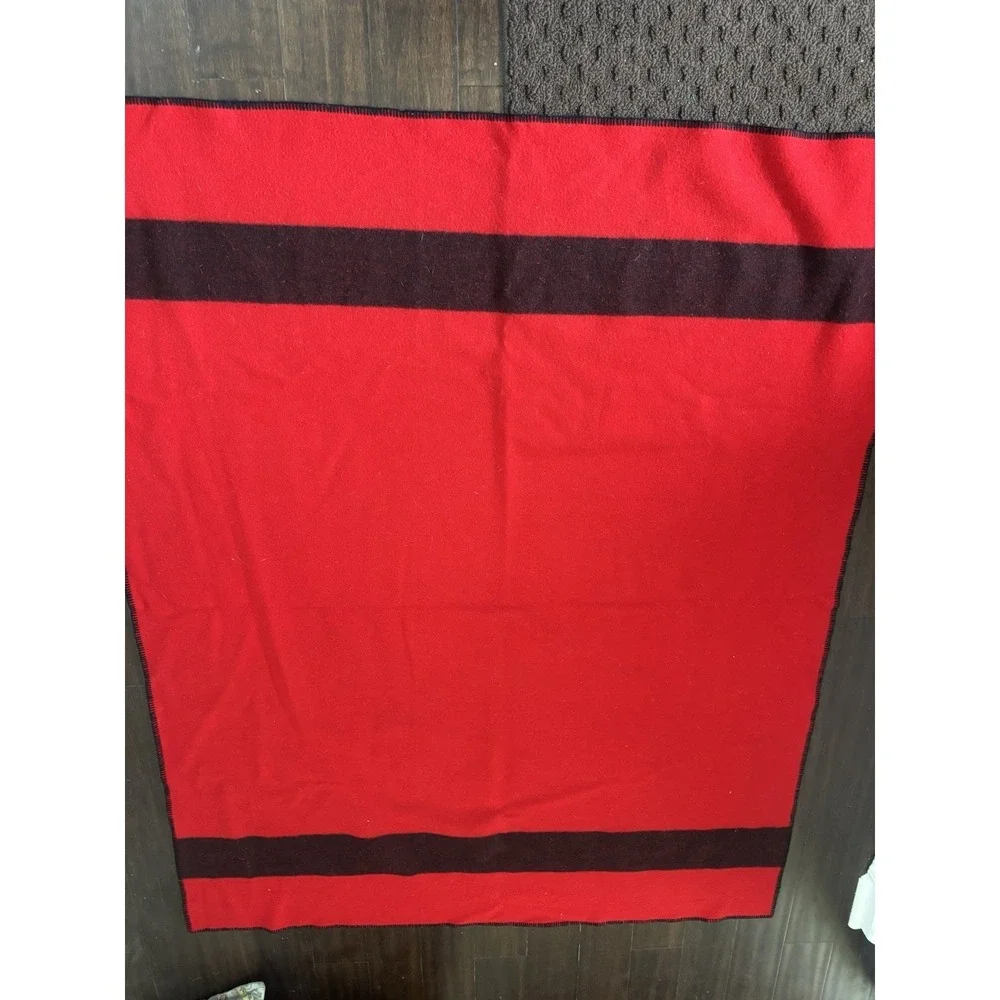Red And Black Stripe Wool Blanket 50